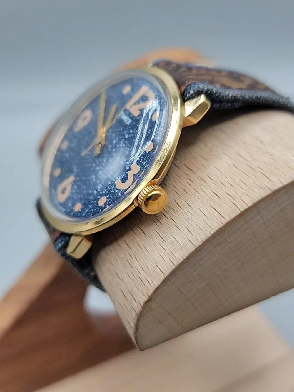 Vintage 1978 Timex Wrist Jeans Mechanical Men's Watch Denim Dial Ref 26164 02478